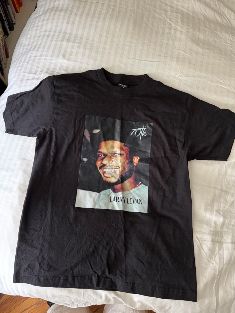 Larry Levan Paradise Garage 70th Anni Black T‑Shirt with Portrait Print